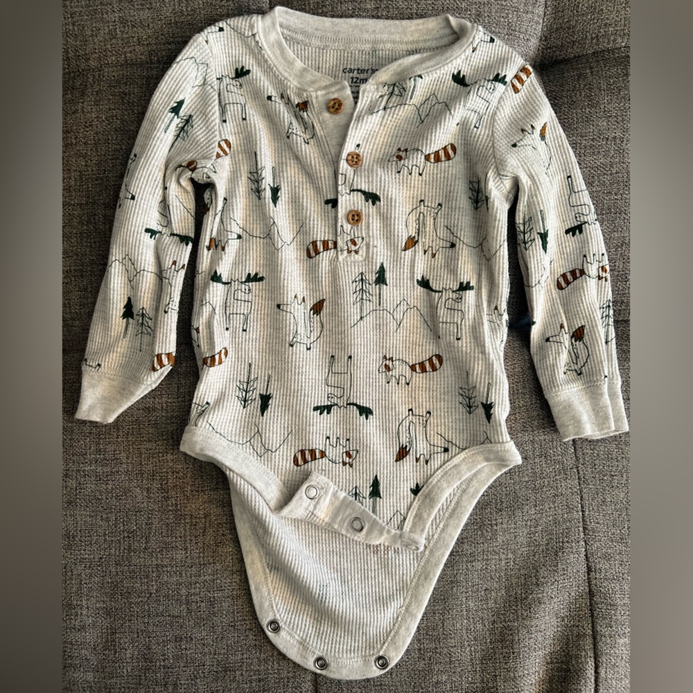 Carter’s Baby Waffle Knit Long-Sleeve Onesie